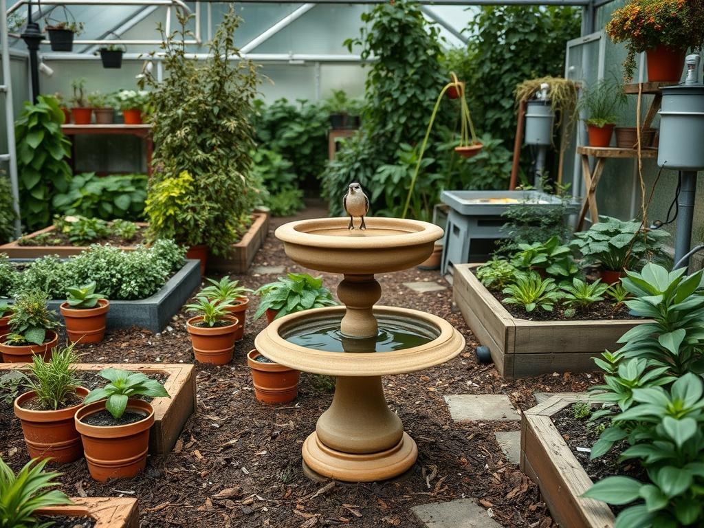 Backyard Bird Bath Cleaning