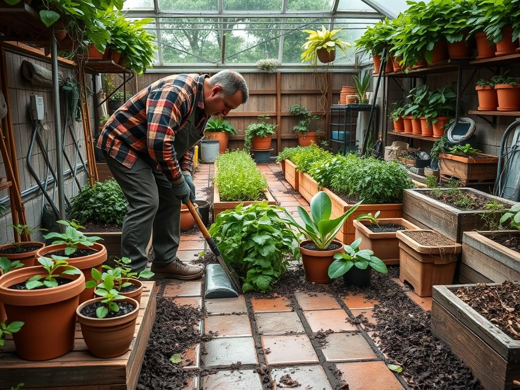 Backyard Brick Patio Weeding