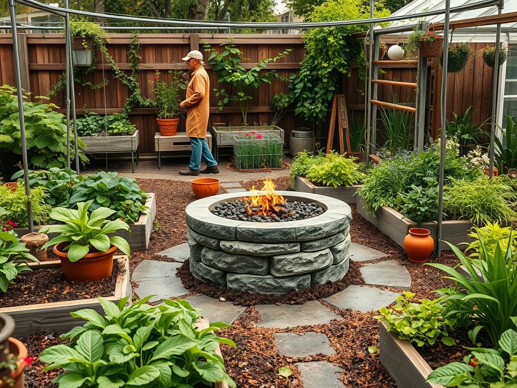 Backyard Gas Fire Pit Setup