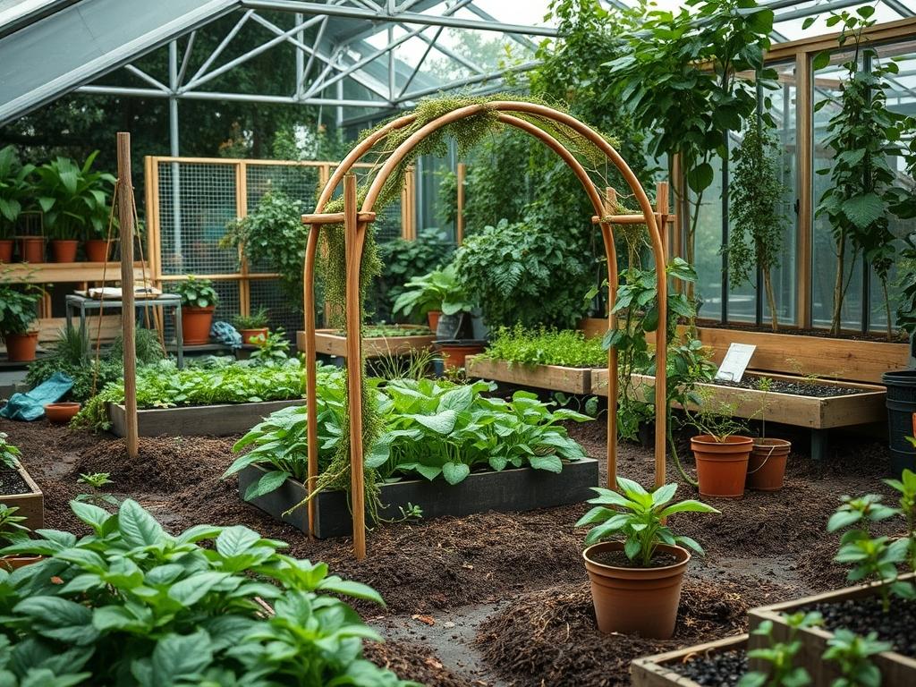 Backyard Pea Arch Construction