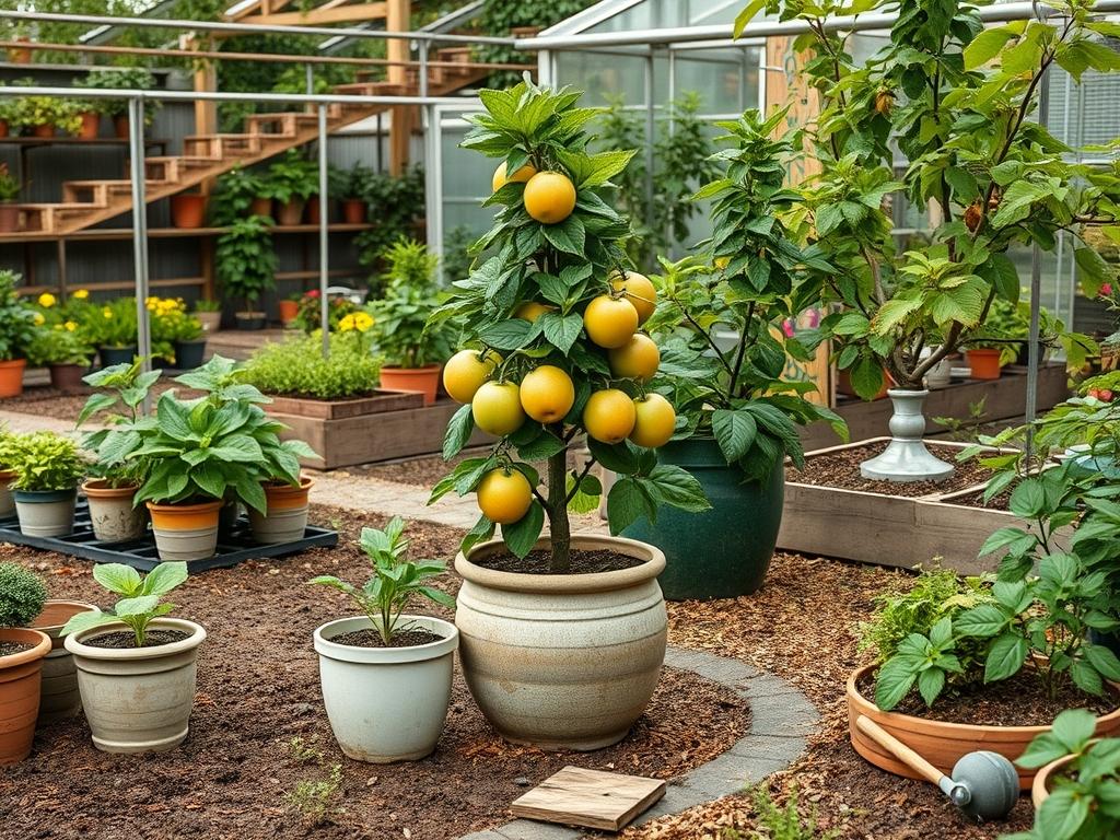 Backyard Potted Fruit Trees