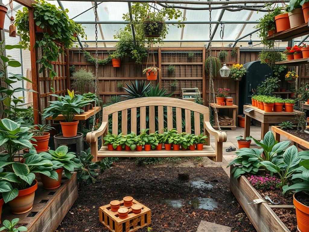 Backyard Hanging Bench Setup